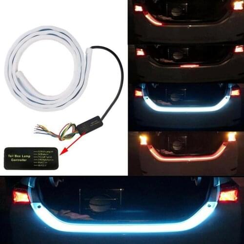 New 1.2m 12V Fluid 4 Color LED Strip Car Trunk Area Illumination Rear Brake Turn Tailgate Lighting Signal Car Tailgate Light