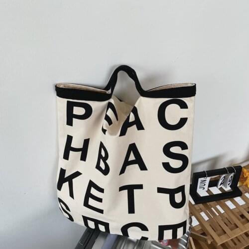 2021 New Simple Net Celebrity Letter Printing High-Level Sense Of Openness Lazy Style Large-Capacity Women Shoulder Shopping Bag