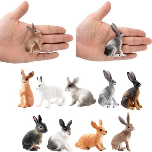 Plastic Rabbit Figurine Jungle Farm Animal Model Kids Teaching Learning Toys Perfect Action Figures for Children Gifts