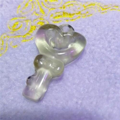 Polished yellow quartz Crystal Key Carving Natural Citrine Pendant unique Jewelry Home Decoration Stones and Minerals