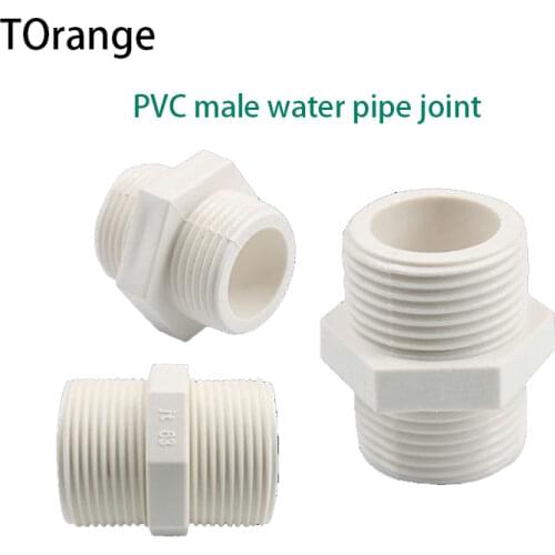 PVC thread water pipe joint Male Thread PVC Straight Connectors Home Garden Irrigation PVC Pipe Fittings White PVC Joints 1 Pcs