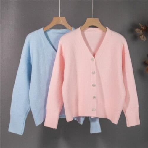 Pink Knitted Cardigan Sweater New Short Tops Spring and Autumn Women Twisted Coat Women kimono cardigan korean fashion
