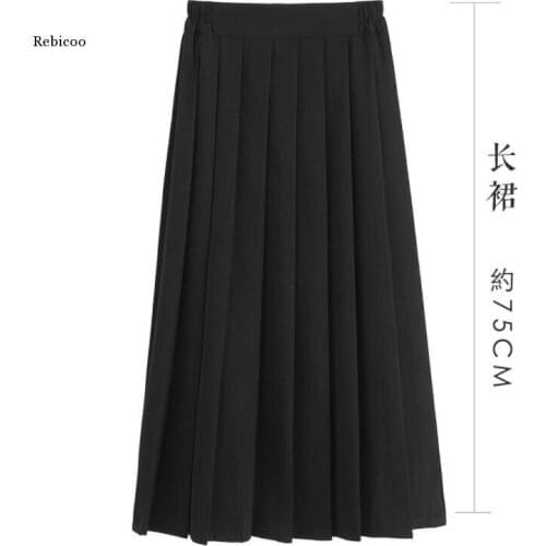 Japanese School Uniforms for Girls Solid Color COS Pleated JK Skirts Black Grey High School Student Girls Academy Style Bottoms