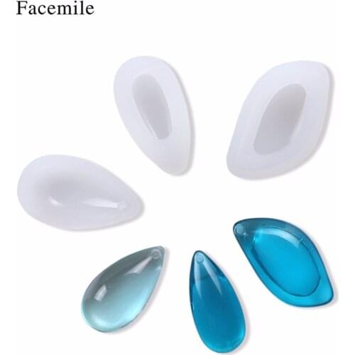 Facemile Silicone Mould Crystal Waterdrop DIY Resin Necklace Pendant Jewelry Mold Hand Craft Bakeware Mold Fondant Cake Decor