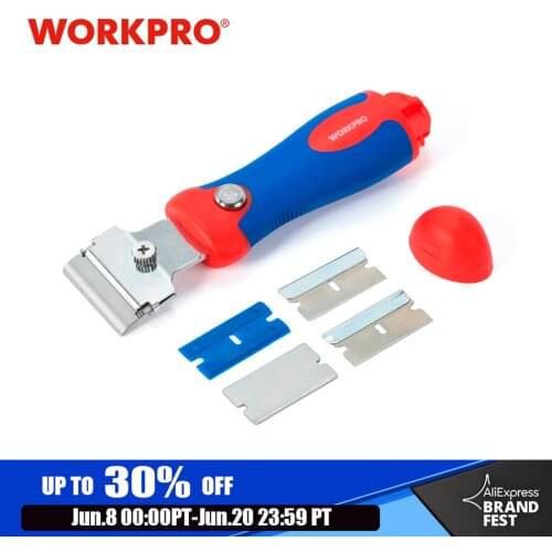 WORKPRO Window Scraper Safety Retractable Scraper With 4 Position Grip Handle window glass Scraping Cutter Drawing Knife