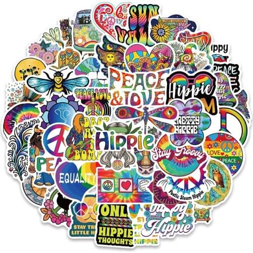 10/30/50PCS Hippie Style Cartoon Graffiti Stickers Skateboard Guitar Suitcase Freezer Motorcycle Classic Toy Cool Sticker Gift