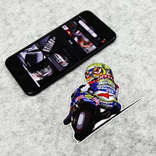 LuLuSticker #063 9x7.3cm Motorcycle Racer Cartoon Reflective Sticker Q-version 74 Daijiro Waterproof Motorbike Helmet Stickers