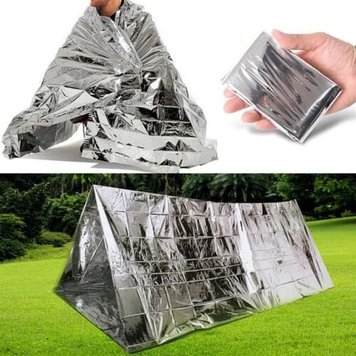 130x210cm Portable Waterproof Emergency Blanket Windproof Survival Rescue Thermal Mylar Blankets Outdoor Life-saving Equipmet