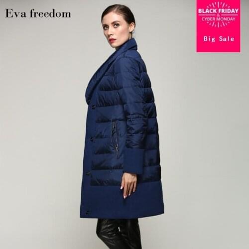 2020 Winter woolen stitching fabric plus size thicker duck down coat female single breasted winter warm long coat w1105 dropship