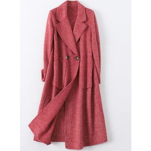 Wool Coat Women Classic Coat Double-faced Woolen Coat Woolen Coat Female Plaid Coat Winter Coat Women Womens Coat