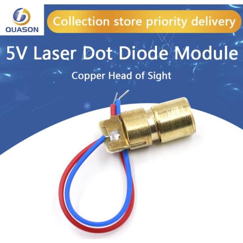10PCS 5V 650nm 5mW Adjustable Laser Dot Diode Module Red Sight Copper Head Mini Laser Pointer