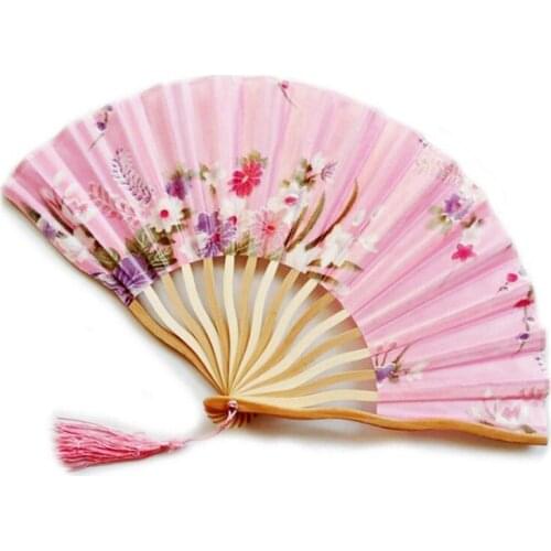 100pcs Wholesale Free Shipping Bamboo Hollow Flower Hand Fan Folding Pocket Fan Wedding Decoration mariage Gift Favors