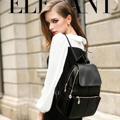 Women PU Genuine Leather Backpacks Womens School Bag Backpacks For Teenage Girls Mochilas Backpacks Classic Leather Backpack