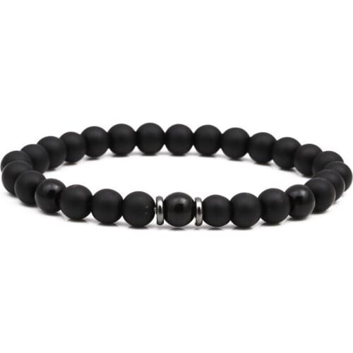 2020 fashion 6mm Matte Black stone Beads Bracelet Distance Bright black Bracelets for Women&Men fashion Handmade Jewelry gifts