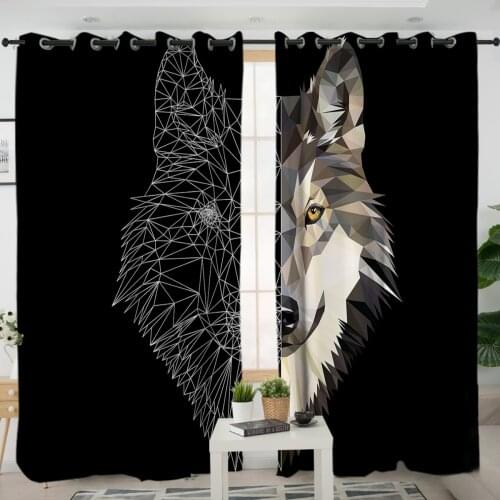 3D Window Curtains Cortinas De Dormitorio Gray Wolf Print Room Home Decor Rideau De Fenetre Drapes Cotinas Rideau Salon