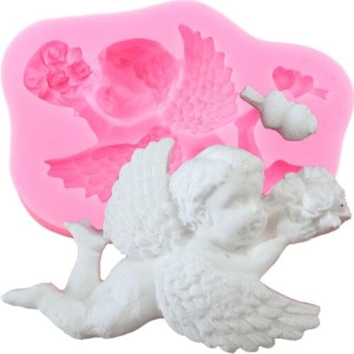 3D Angel Silicone Mold Sugarcraft Fondant Cake Decorating Tools Soap Candle Clay Molds Chocolate Gumpaste Candy Resin Moulds