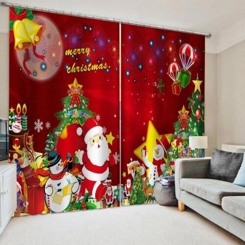 3D Blackout Curtains Living Room Bedroom Hotel Window curtains red christmas curtains