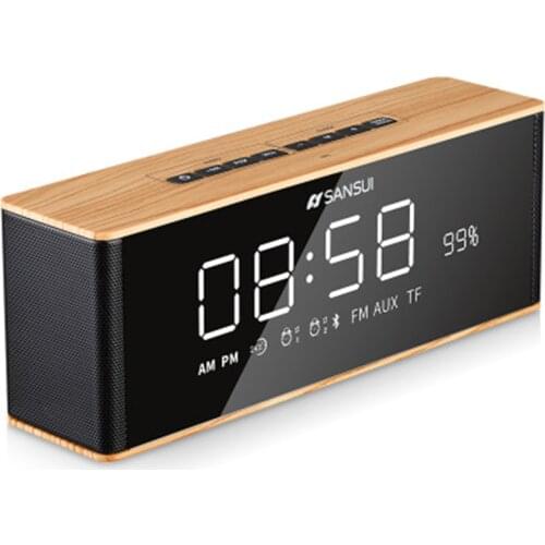 Wireless Computer Desktop Bluetooth Sound Bar 10W Portable LED Display Clock Alarm Clock Music Center Supports TF AUX Playback