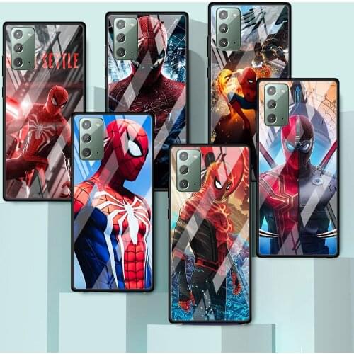 Marvel Spiderman hero for Samsung Galaxy Note 20 Ultra 10 Lite Plus 9 8 5G A70 A50 A40 A30 A20 Tempered Glass Phone Case