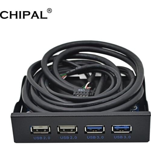 CHIPAL High Quality 19+1 20Pin 4 Port USB 2.0 USB2.0 HUB USB3.0 USB 3.0 Hub for PC Front Panel for Desktop 3.5 Inch Floppy Bay