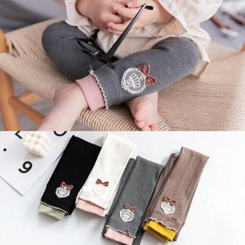 Baby Girl ankle Length infant Kid Pants Mesh Crown Child newborn Spring-Summer bow Trousers Bottoms toddler stripe Leggings 1-4Y