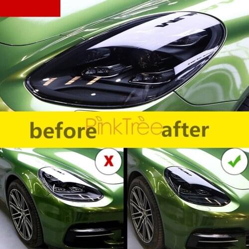 For Porsche Macan 2014 2015 2016 2017 2018 2019 2020 Black Headlight Protective TPU Transparent Anti-scratch Protective Film