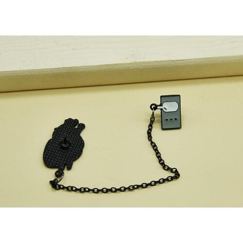 Red Heart Enamel Pin ECG Badge Brooch Denim Clothes Lapel Brooch medicine Jewerley Gift For friends Couples