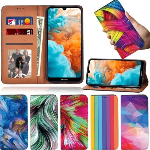 Flip Phone Case for Huawei Nova 5T/ Y5 2019/Y6 2019/Y6S/Y6 Pro 2019/Y9 Prime 2019 Full Coverage of Bracket Leather Phone Case