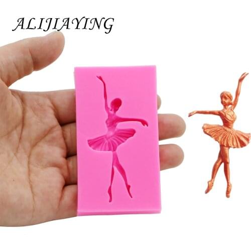 DIY Dancer girl Fondant Sugarcraft Silicone Mould Cake Decoration Tools Baking chocolate Polymer Clay Resin Mold D1416