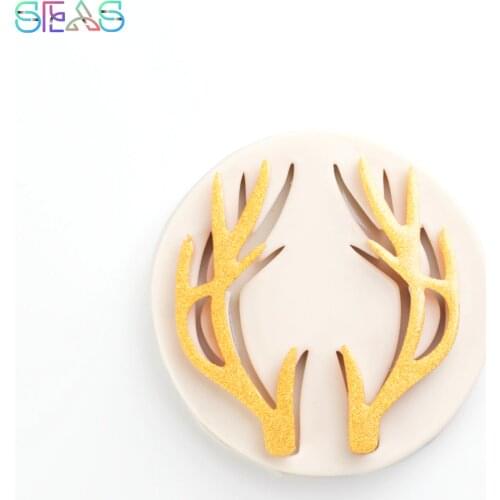 Antler Cake Decorating Silicone Molds Party Cake Decoration Mold Creativity Colorful Soft Dessert Making Tool Baking Tray