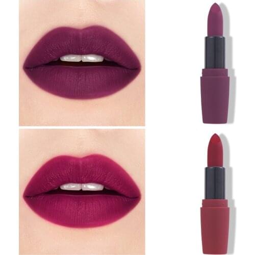 Matte Lipstick Small Round Tube Moisturizing Lasting Waterproof Velvet Easy To Color Antifading Non Stick Cup Lip Stick