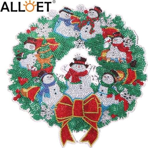 5D DIY Diamond Painting Wreath Kits Mosaic Crystal Garland Door Wall Hanging Rhinestone Embroidery Cross Stitch Drawing Decorati