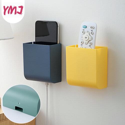 Wall-Mounted Storage Box Remote Control Storage Organizer Case For Air Conditioner TV Mobile Phone Plug Holder Stand Rack 1PC