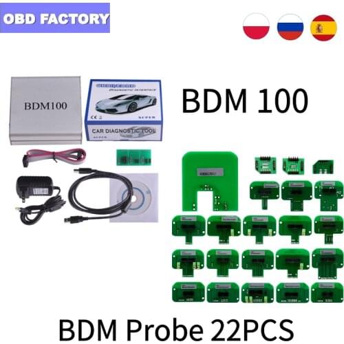 22PCS/LOT Full Set BDM Adapters 22PCS LED BDM Frame Adapter BDM100 Dimsport BDM Probe Adapters ECU Programmer Tool