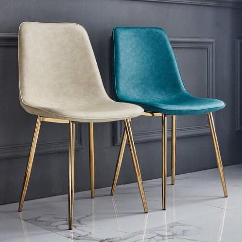 Nordic light luxury fashion metal dining chair modern simple office negotiation stool comfortable breathable small furniture