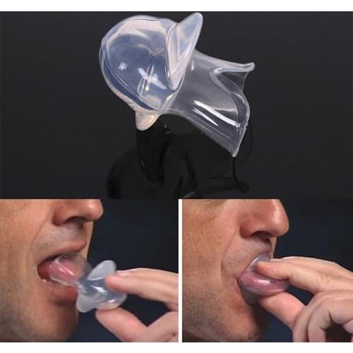 Silicone Anti Snore Tongue Retaining Device With Case Stop Snoring Breathing Sleep Aid Tool Health99
