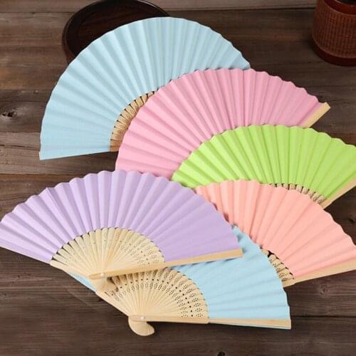 Folding Fan Hand DIY Chinese Folding Fan Wooden Bamboo Antiquity Folding Fan