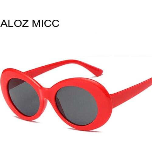 ALOZ MICC Brand Designer Fashion Oval Women Sunglasses Hot Vintage Ladies Trendy Womens White Black Eyewear UV400 Q338