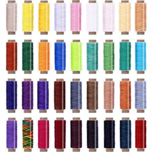 40 Colors Waxed Thread,12/30/50 meters Leather Sewing Thread,Hand Stitching Thread for Hand Sewing Leather and Bookbinding