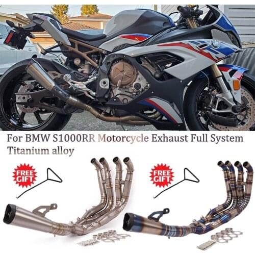 Motorcycle Exhaust Full System Titanium alloy Modified Front Middle Link Pipe Muffler Escape motocross DB Killer For BMW S1000RR