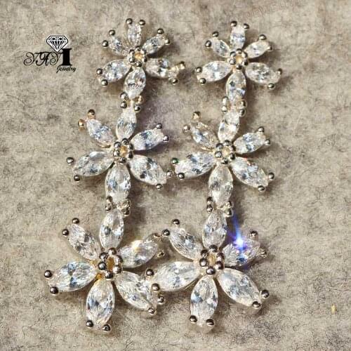 YaYI Jewelry Fashion Princess Cut 14 CT White Zircon Silver Color long Ear Earrings wedding Party tassel Earrings Gifts