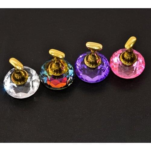 1 Set Magnetic Nail Holder Practice Training Display Stand Acrylic Crystal Holders Alloy False Nail Tip Salon DIY Manicure Tools