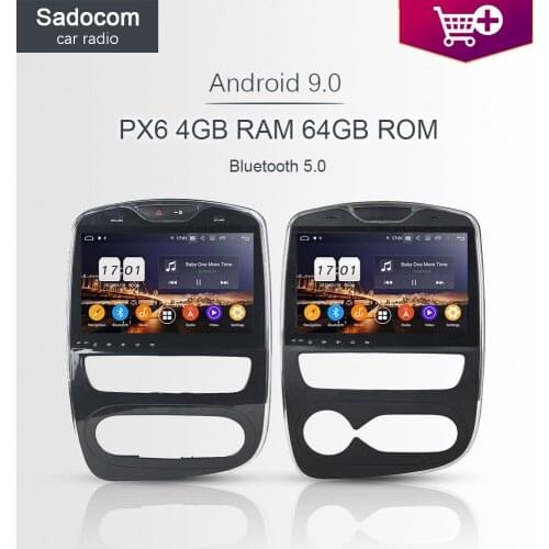 10.1" DSP PX6 Android 9.0 For Renault Clio 2017 - 2018 64G+ 4GB RAM 8 Core Car DVD Player car radio autoradio GPS Glonass map