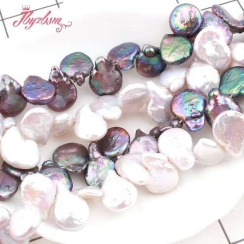 10-14mm Natural Racket Shape Freshwater Pearl Beads Loose Natural Stone Beads For Necklace Bracelets Jewelry Making Strand 15"