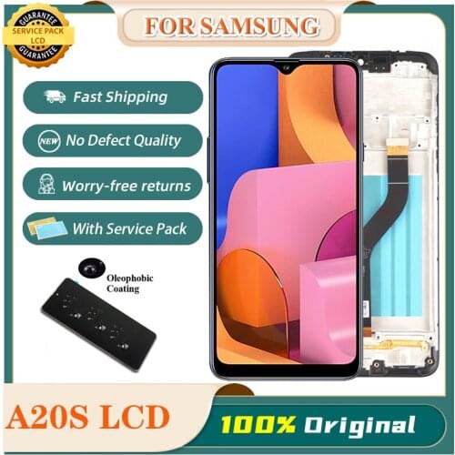 100% Original 6.5" Display Replacement for SAMSUNG Galaxy A20s LCD Touch Screen Digitizer With Frame SM-A207F SM-A207G