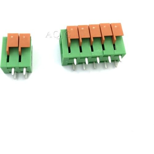 100pcs KF142R 5.08mm Right Angle PCB Spring Terminal Block KF142V-5.08 2P 3P 4P 5P 6P 7p 8p 9p 10p Terminals Connector