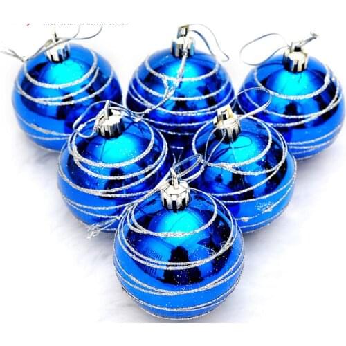 12pcs 6cm Red/Gold/Blue High Quality Round Ball Pendant For Christmas Party Holiday Tree Venue Hanging Decoration New