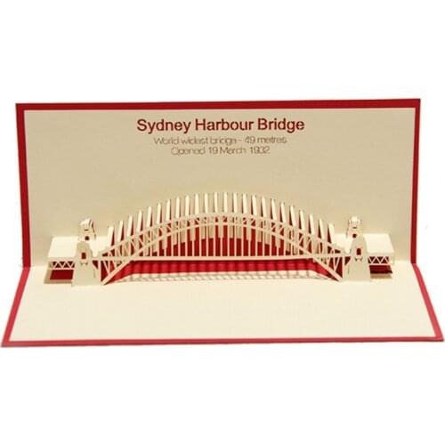3D Laser Cut Handmade Carving Paper-cut Sydney Bridge Paper Invitation Greeting Cards PostCard Business Creative Gift Souvenir