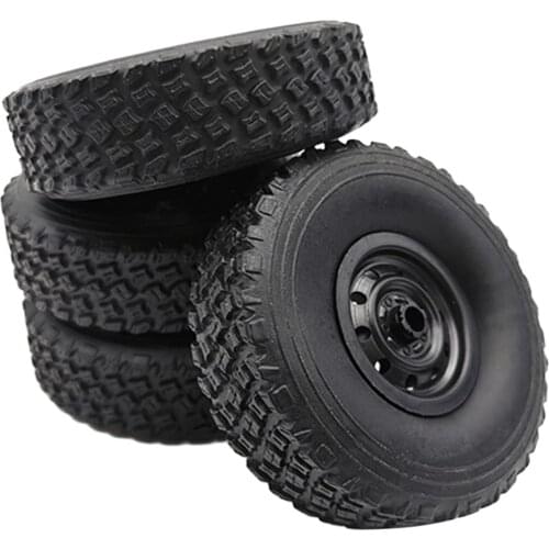 4x DIY Assembled Tire for 1/16 WPL B1/B24/C14/C24 RC Military Truck 4WD