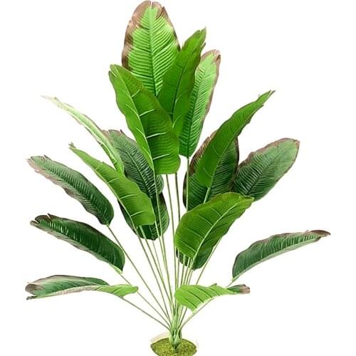 80cm18 Leaf Artificial Green Rare Plants Tropical Plastic Banana Tree Large Indoor Fake Palm Leaf Potted Hotel Office Home Decor